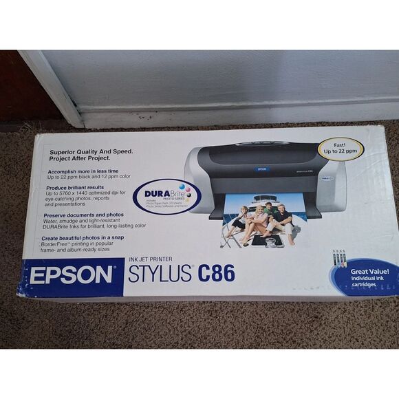 Epson Stylus C86 Ink Jet Printer (C11C574001) brand new - Picture 1 of 3